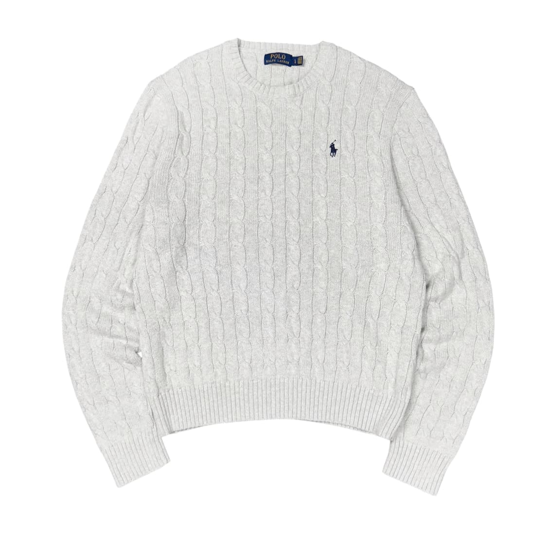 (L) 폴로 랄프로렌 신형라벨 케이블 니트 라이트 그레이 상품이미지1