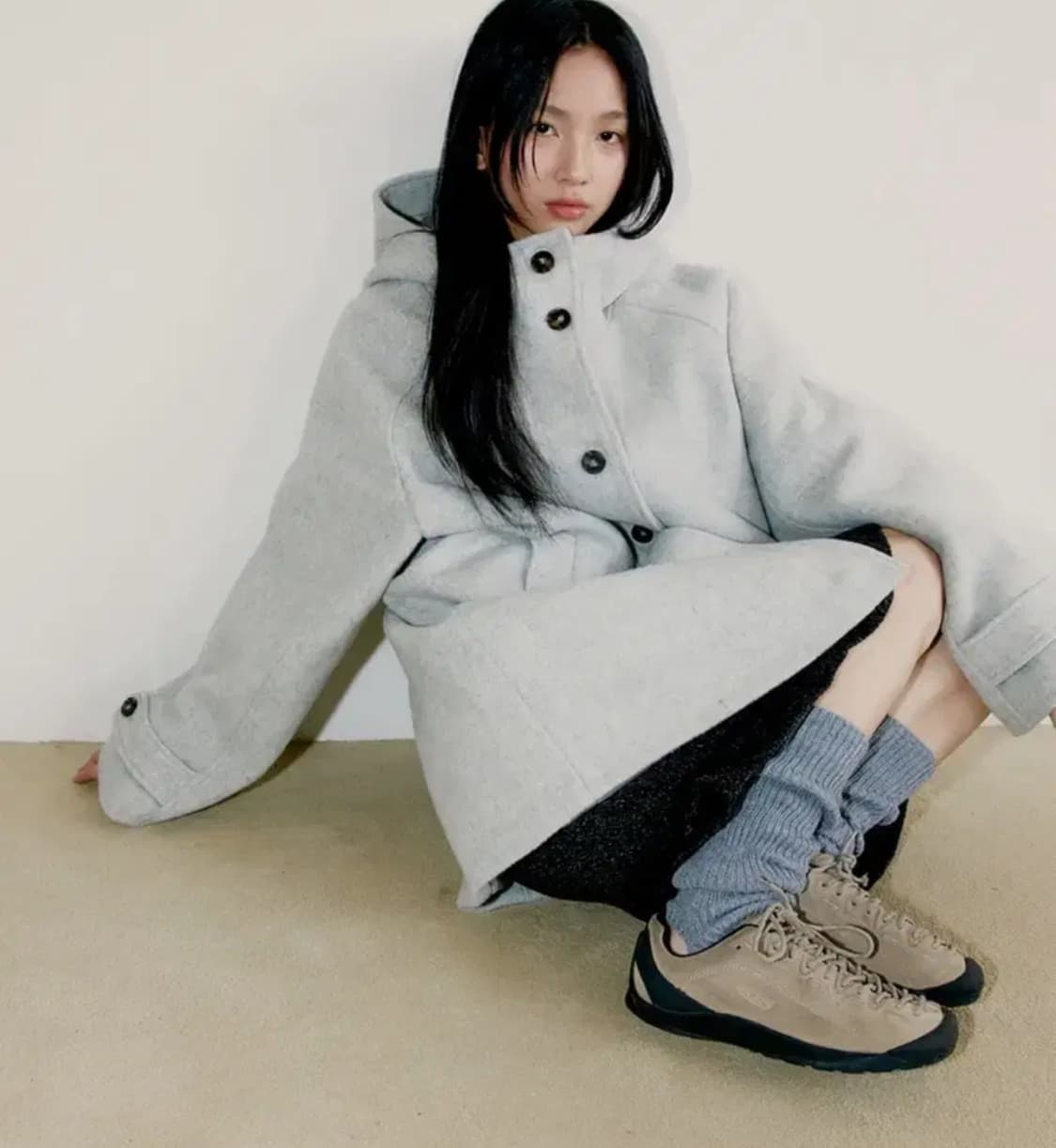 오피쉬 울 하프코트 그레이 상품이미지1