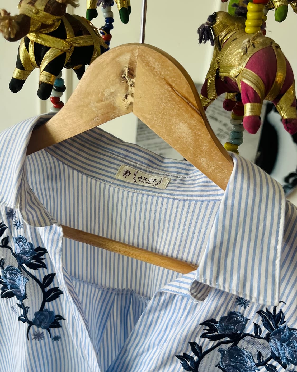 axes femme Floral Lace Detail 1/2 Shirt 상품이미지5