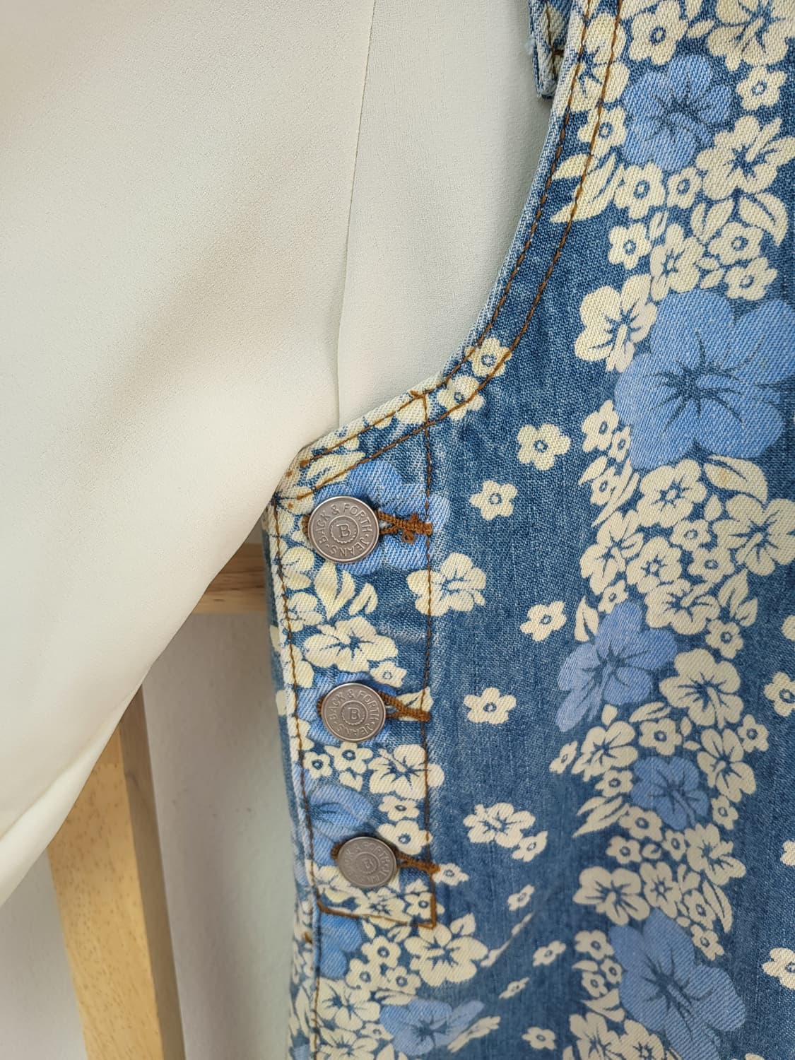 플라워 데님 멜빵 원피스 상품이미지5