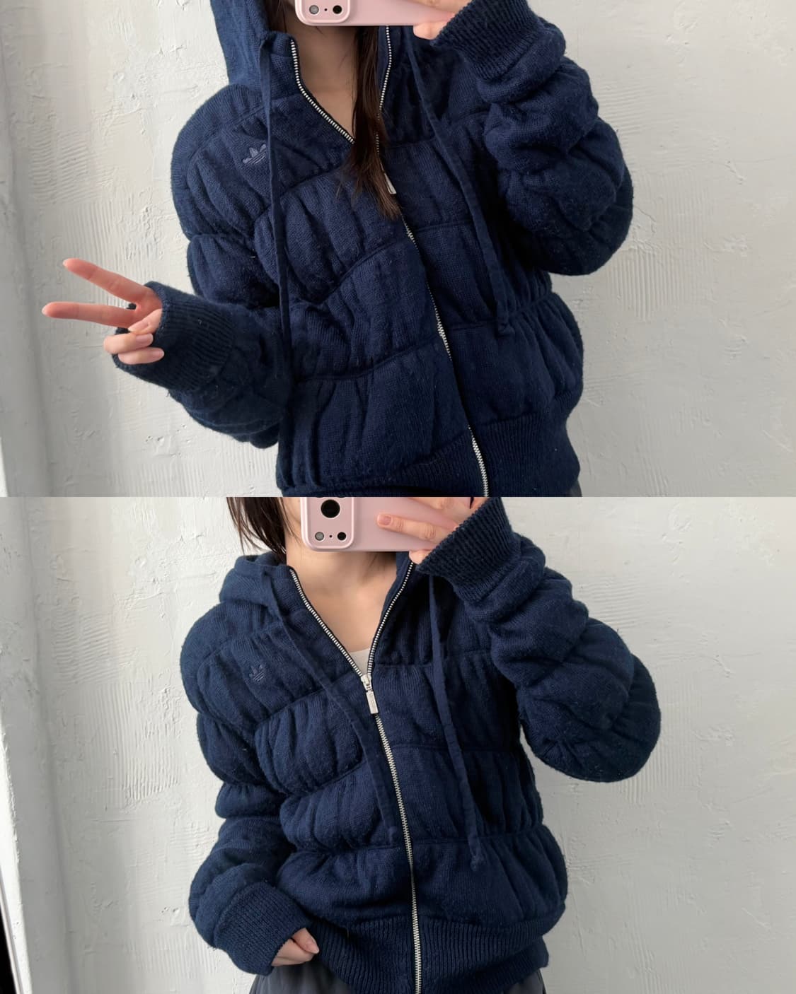 Adidas 아디다스 파이어버드 셔링퀄팅 니트 패딩 상품이미지3