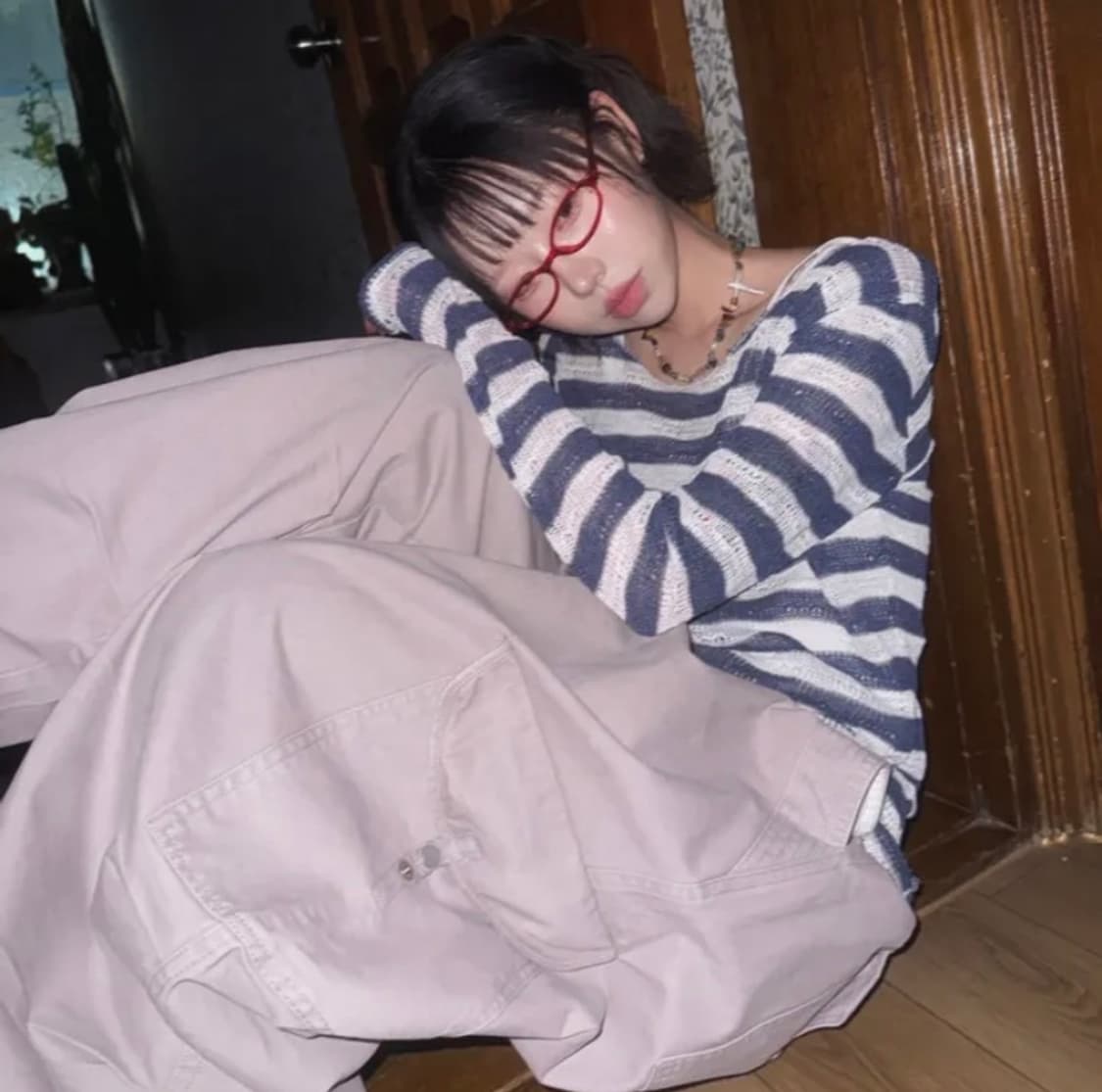 일본빈티지 핑크 피그먼트 카고 와이드팬츠 바지 히피 모리걸 아오이유우 상품이미지1