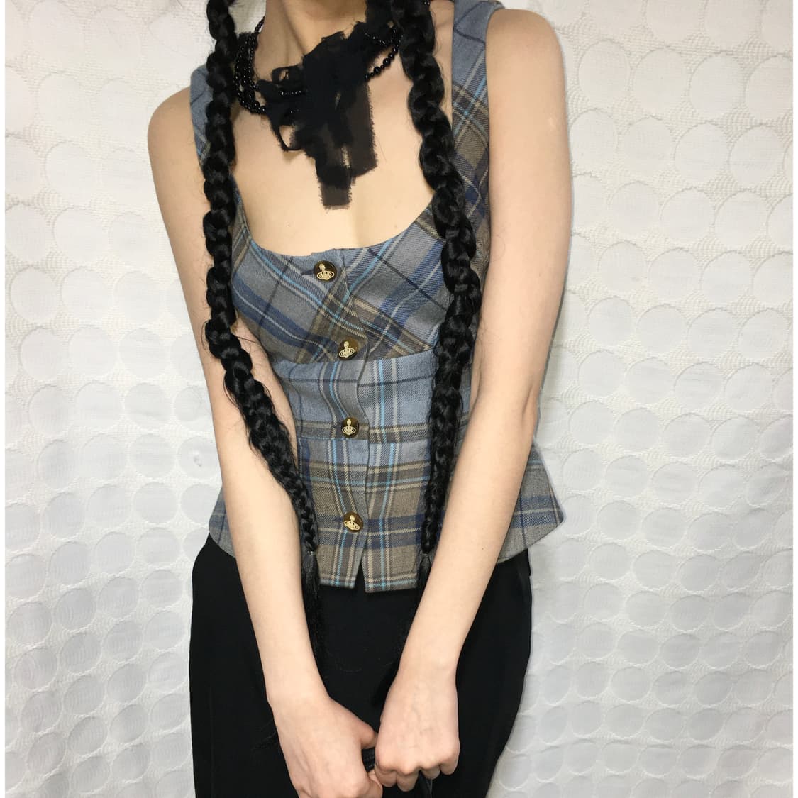 비비안 웨스트우드 2012fw 런웨이 체크 베스트 상품이미지1