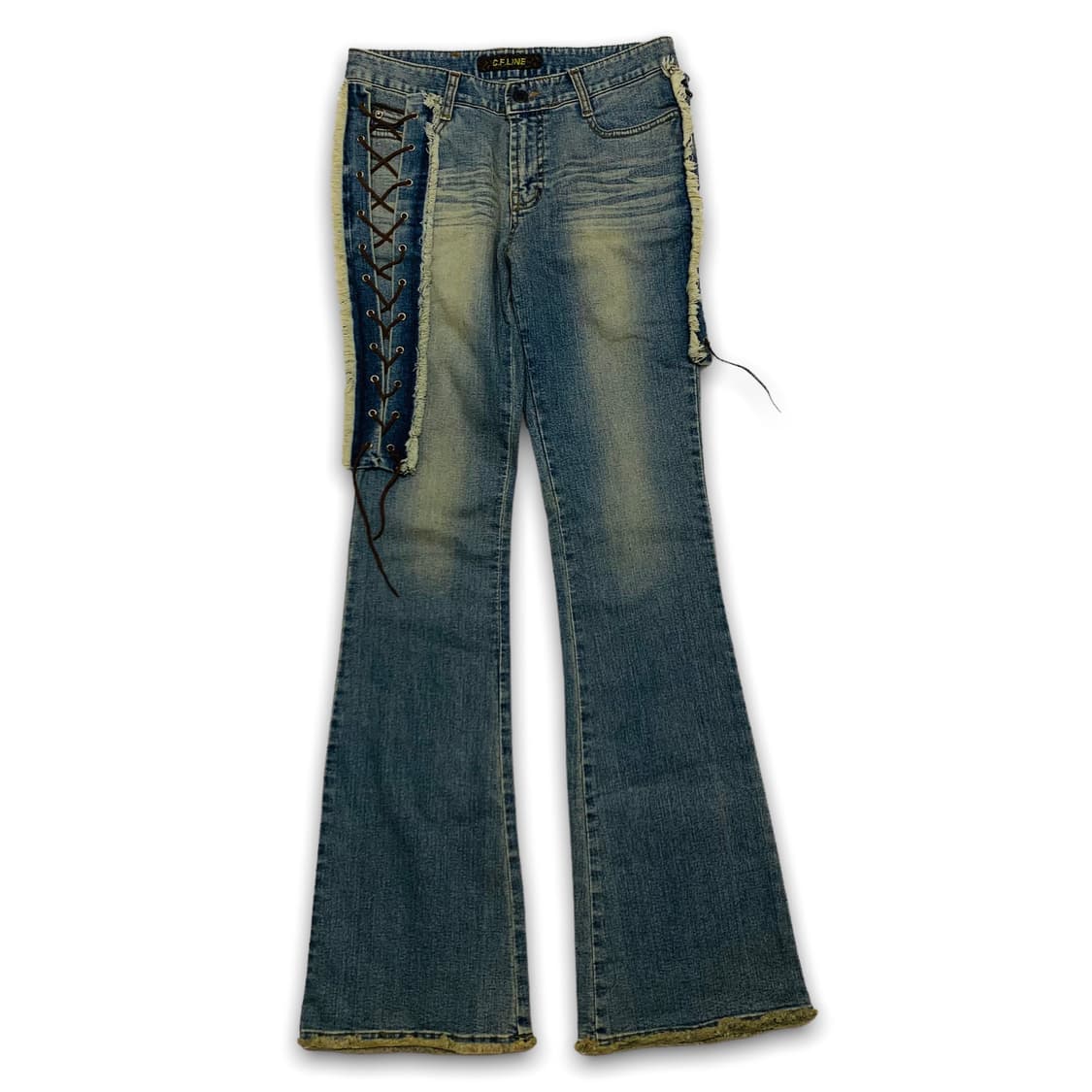 웨스턴 데님 스트랩 디테일 부츠컷 팬츠 상품이미지1