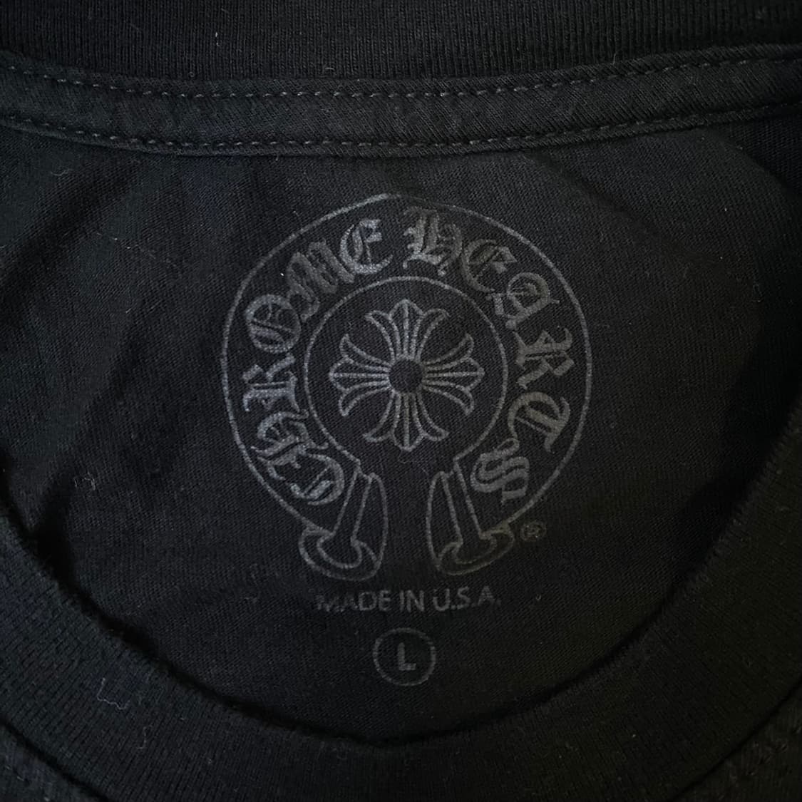 [L] 크롬하츠 홀스슈 로고 포켓 티셔츠 블랙 상품이미지4