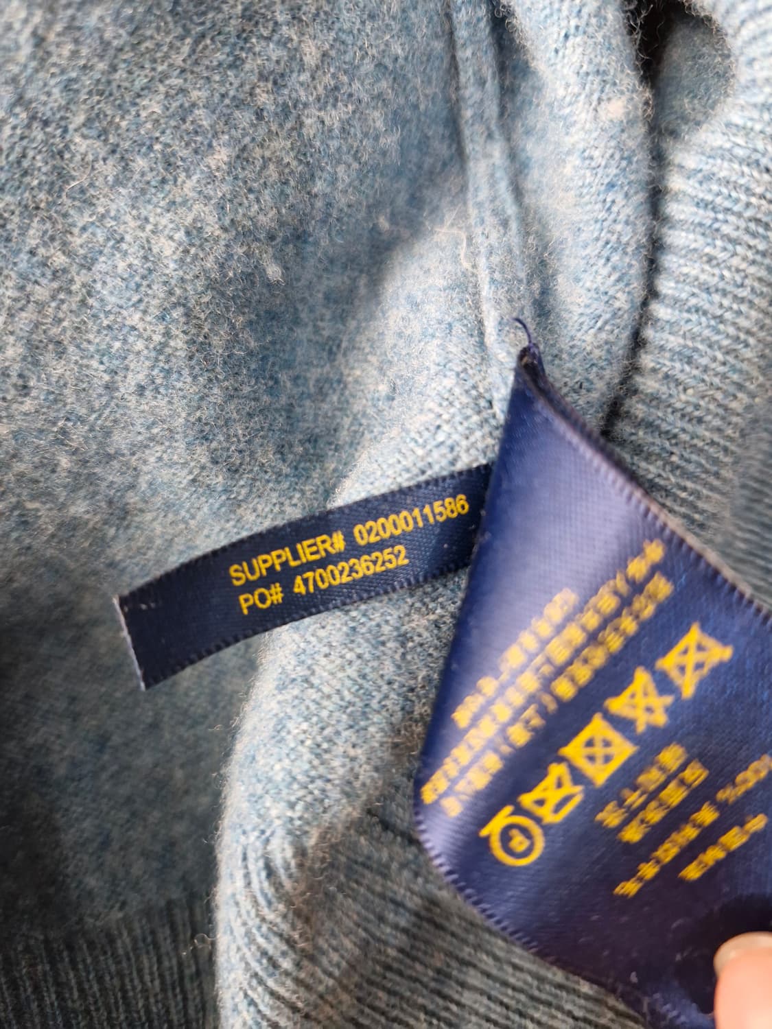 폴로랄프로렌 메리노울 브이넥 니트 에메랄드(L) 상품이미지9