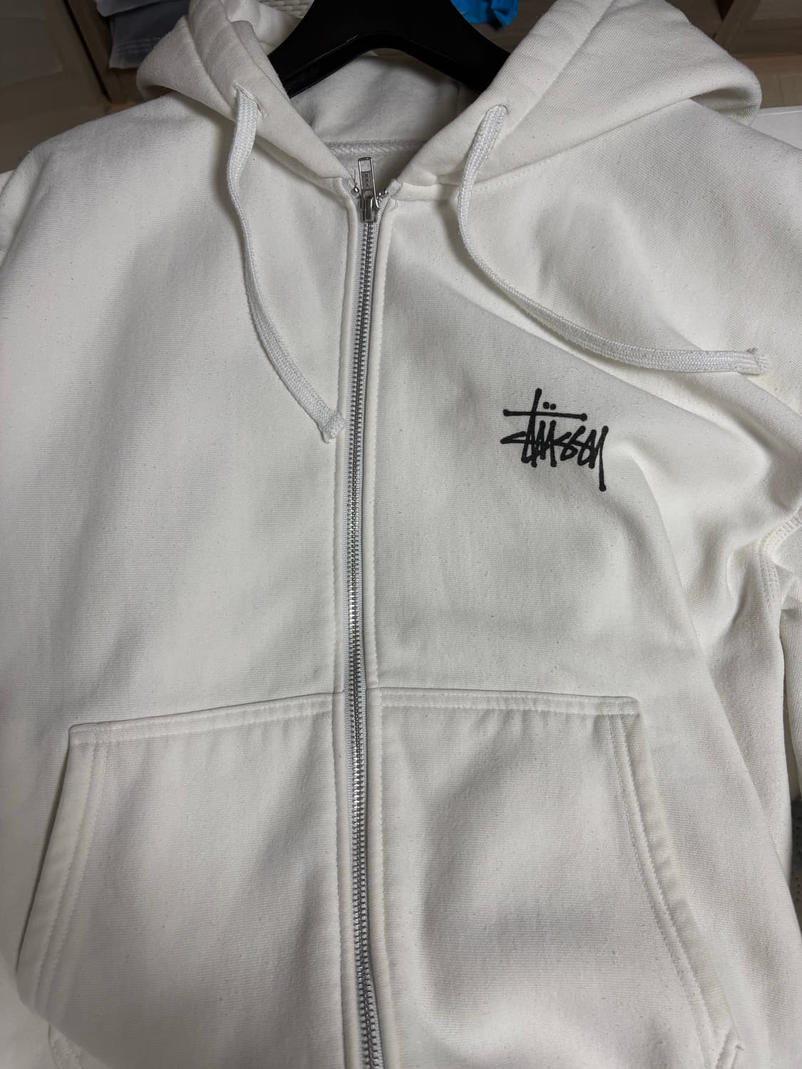 스투시 화이트 후드집업 L 상품이미지1