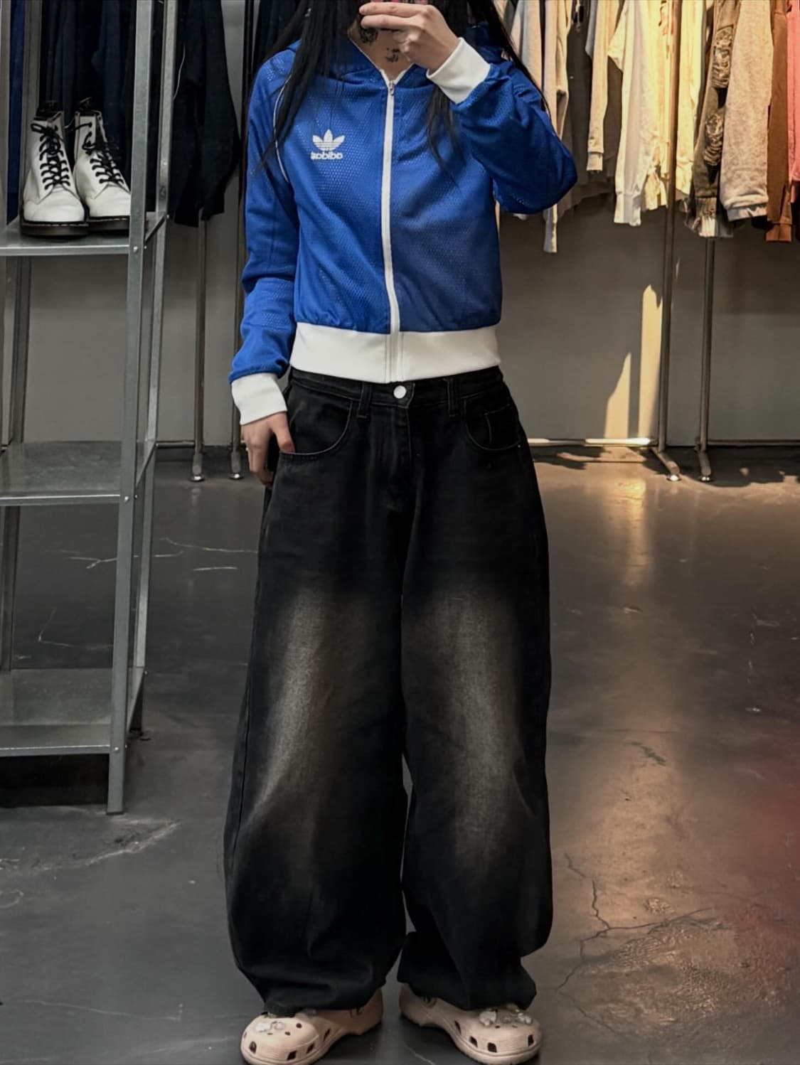 아디다스 00s 리버시블 매쉬 흰파 후드져지 A3629 상품이미지1