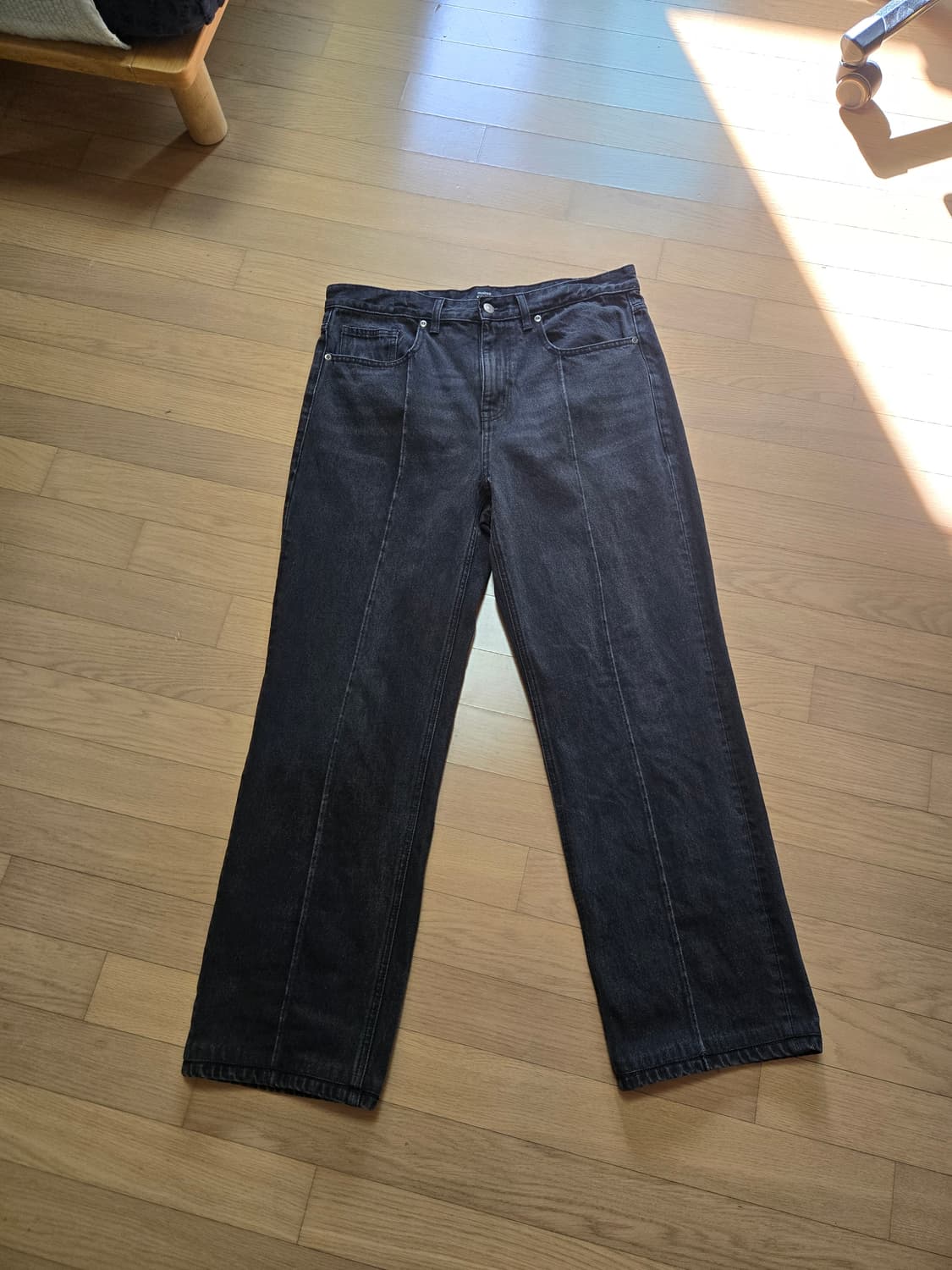 무신사 스탠다드 블랙 흑청 와이드진 34 상품이미지1