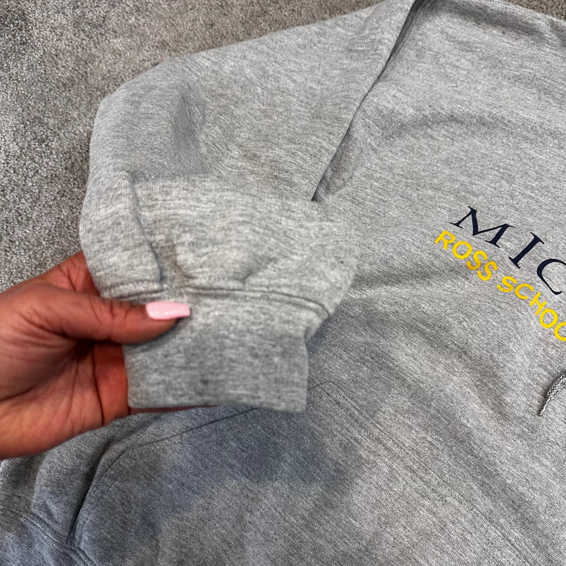 빈티지 미시간 스펠아웃 퓰오버 그레이 후드티L 상품이미지6