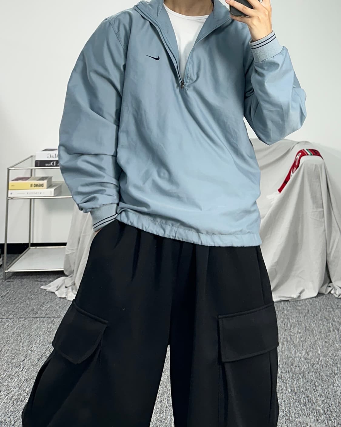 나이키 00s 그레이 블루 아노락 S 상품이미지3