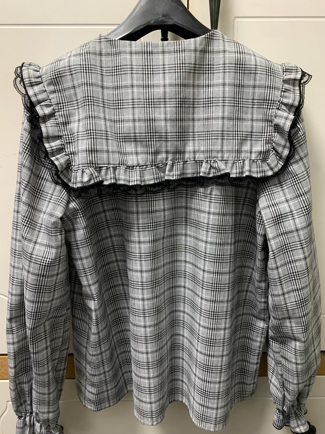 noemie 체크 블라우스 갸루 양산형 리즈리사 빈티지 상품이미지2