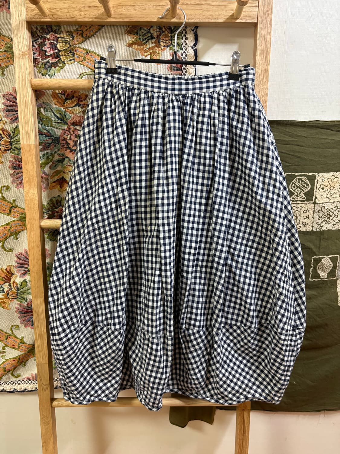 일본 st 모리 체크 벌룬 롱 스커트  상품이미지1