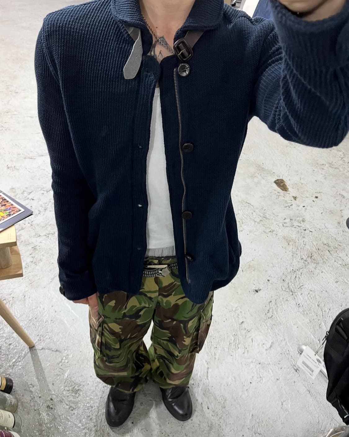 Morgan Homme waffle knit cardigan  상품이미지1