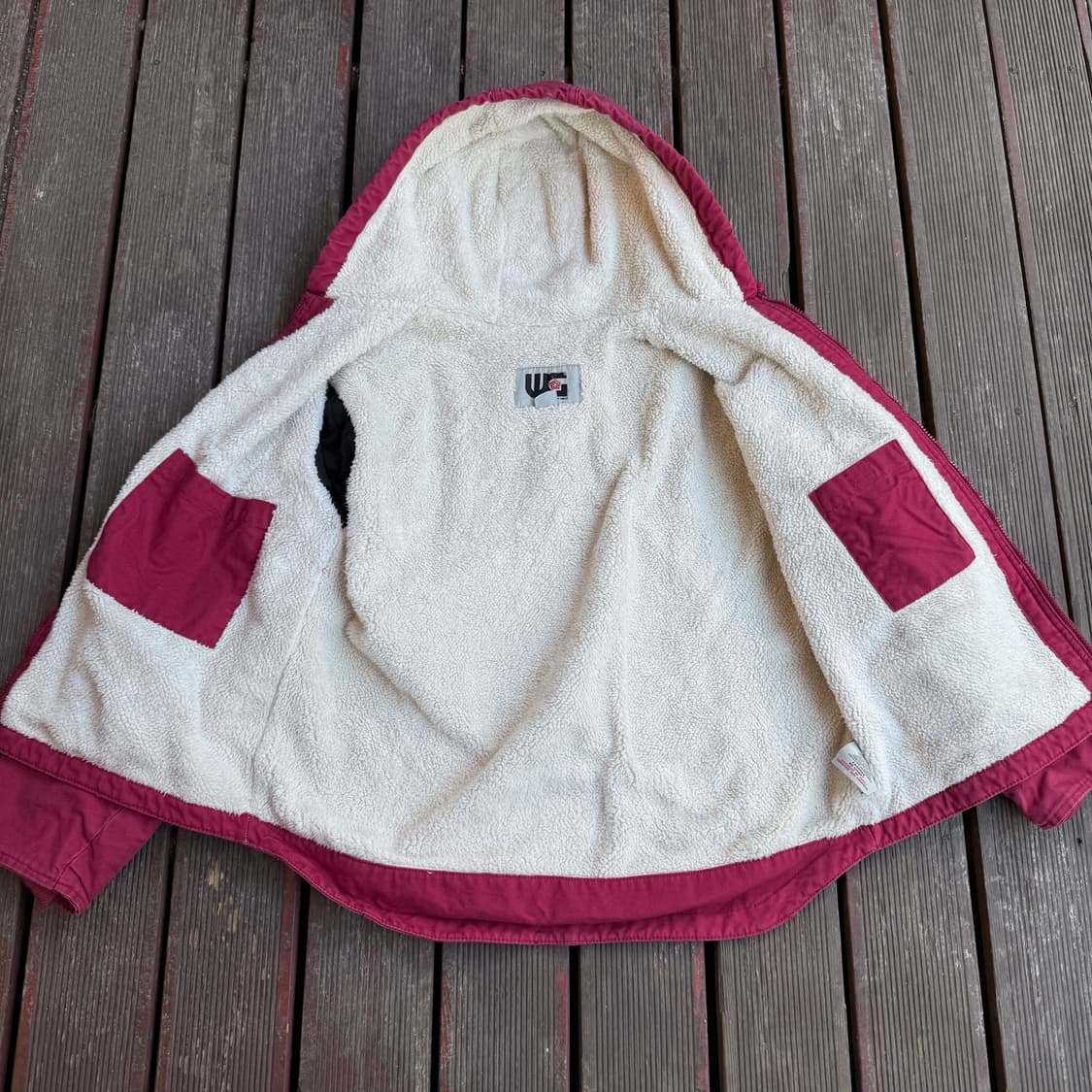 빈티지 후드 워크자켓 핑크 상품이미지3