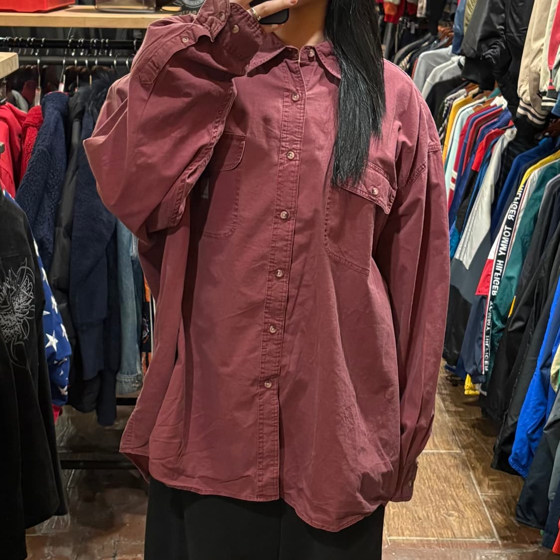 [HI] Carhartt 칼하트 투포켓 긴팔셔츠 딥레드 상품이미지2