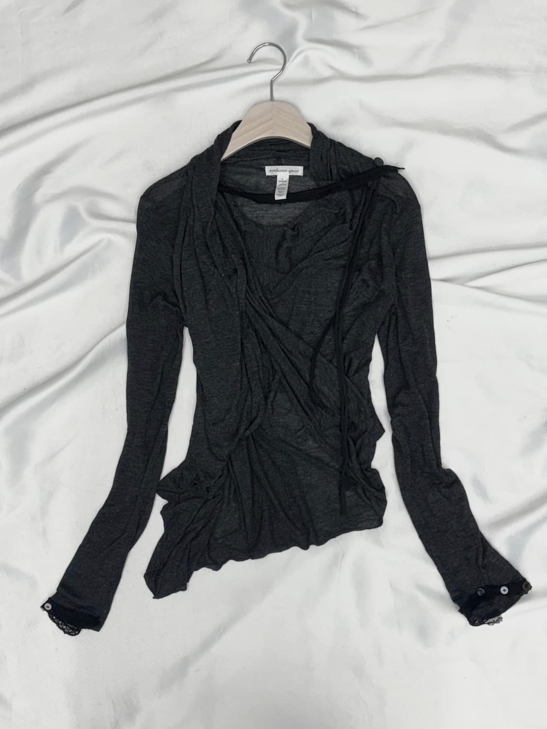 Asymmetric Draped Layered Long SleeveTop 상품이미지7