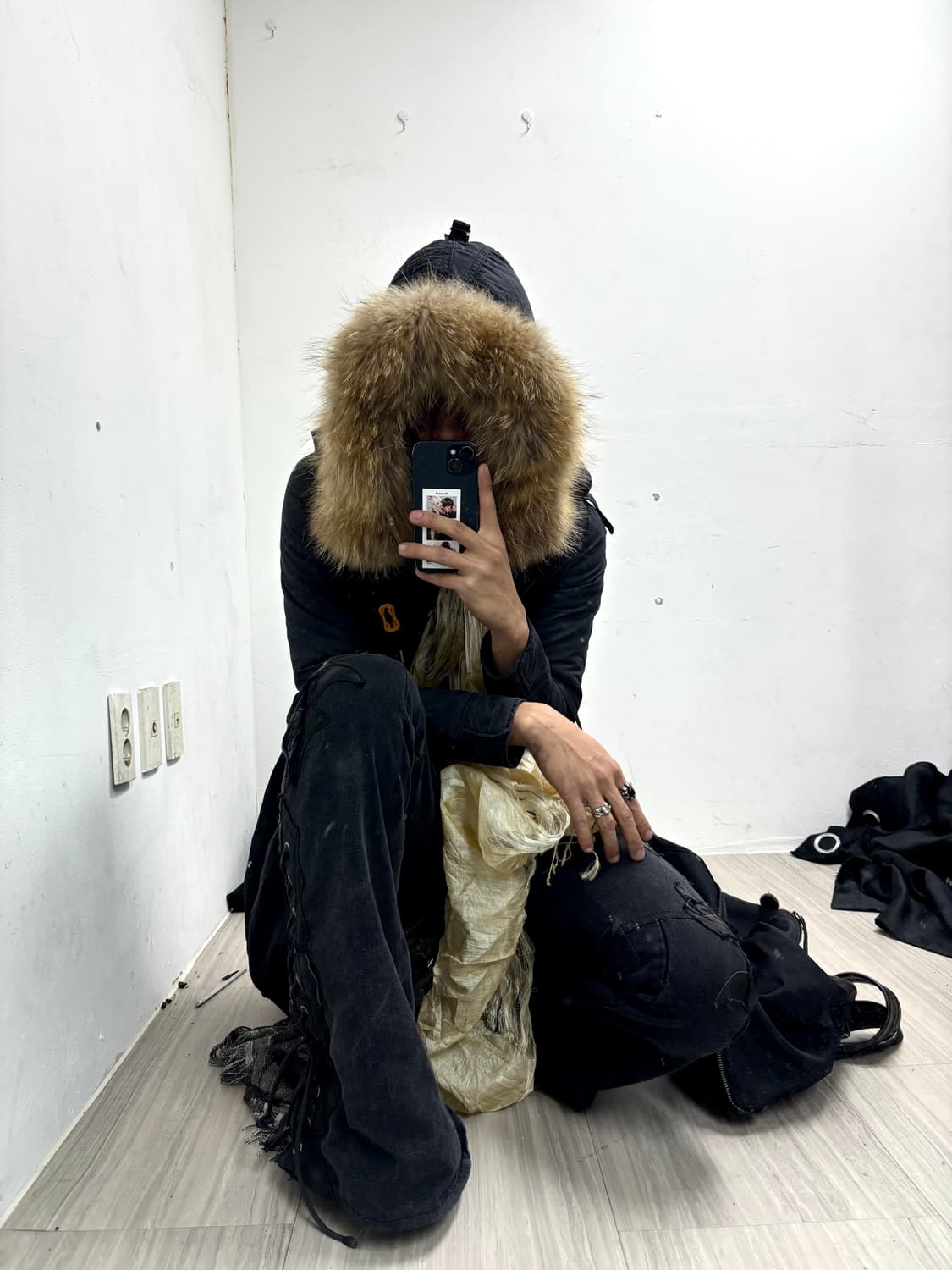 [G.O.A] 2000s Archive Racoon Fur Black P 상품이미지9