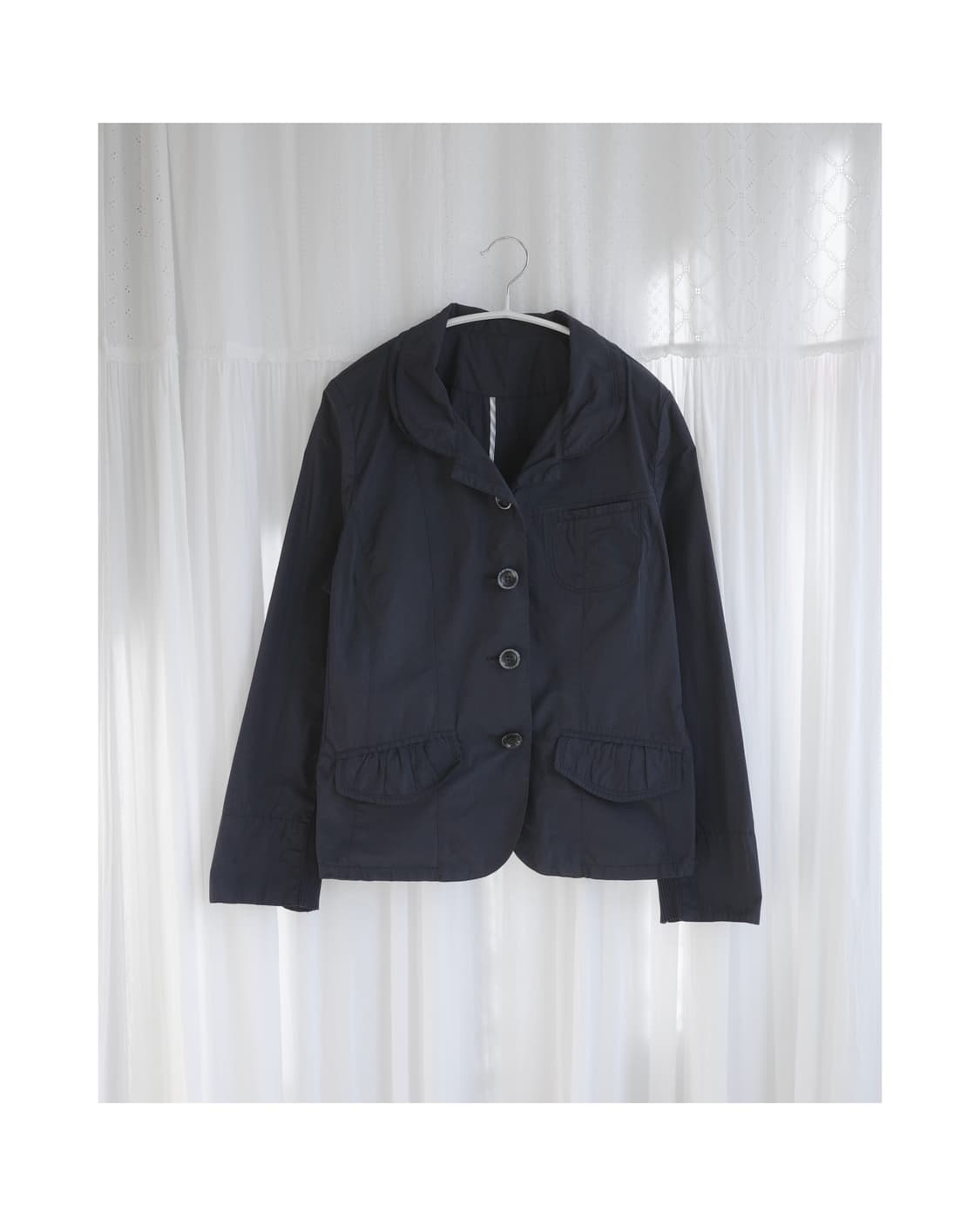Navy round collar jacket 상품이미지1