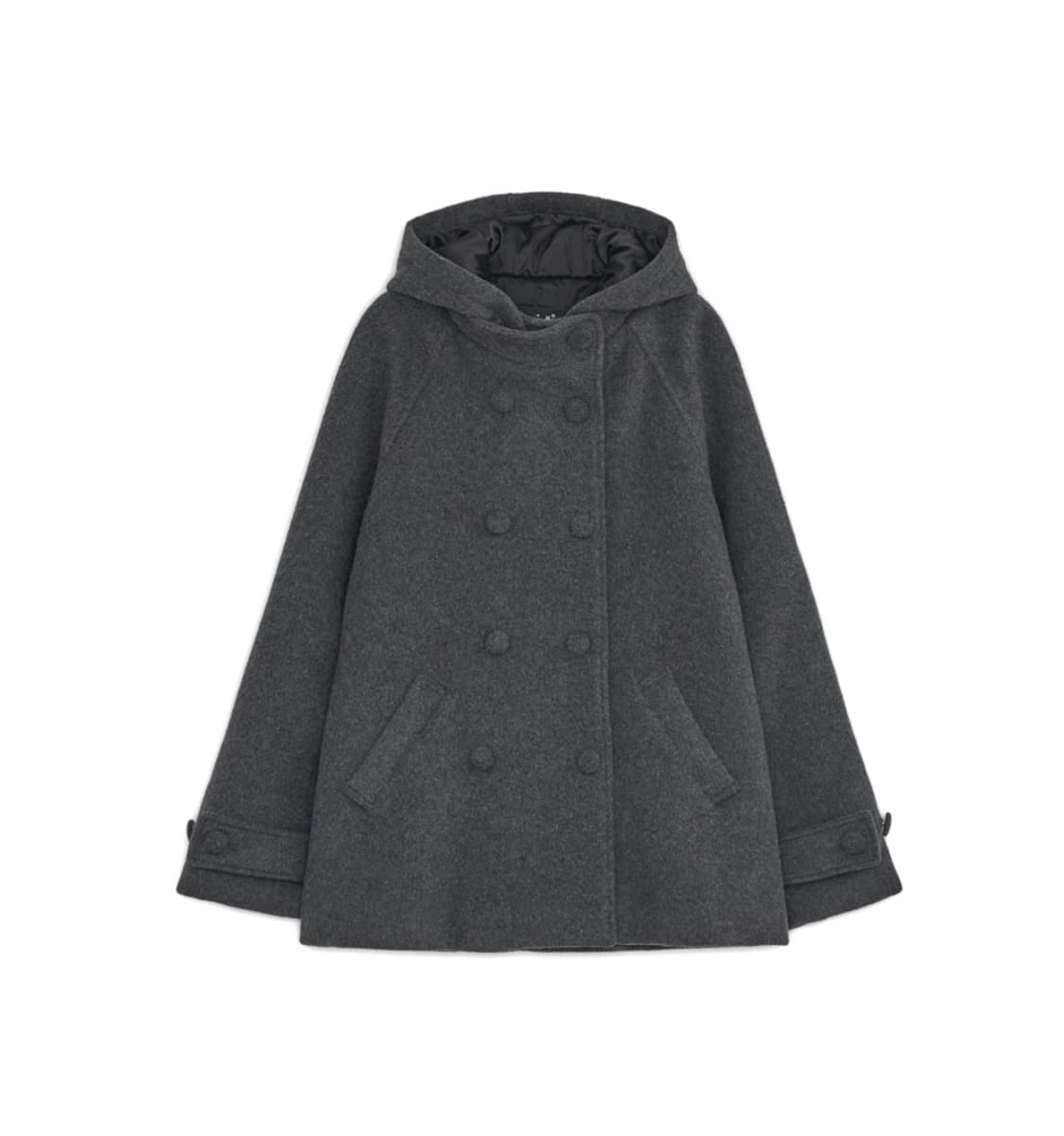 hugyourskin 허그유어스킨 후디드 하프 코트 차콜 새상품  상품이미지1