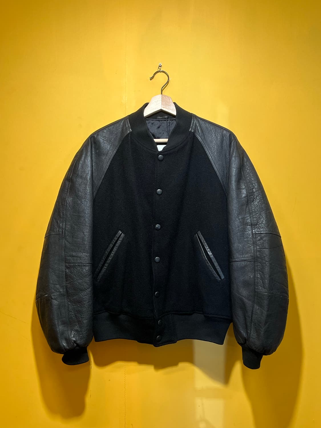 90s 일본빈티지 천연소가죽 아메카지 바시티 자켓 상품이미지1