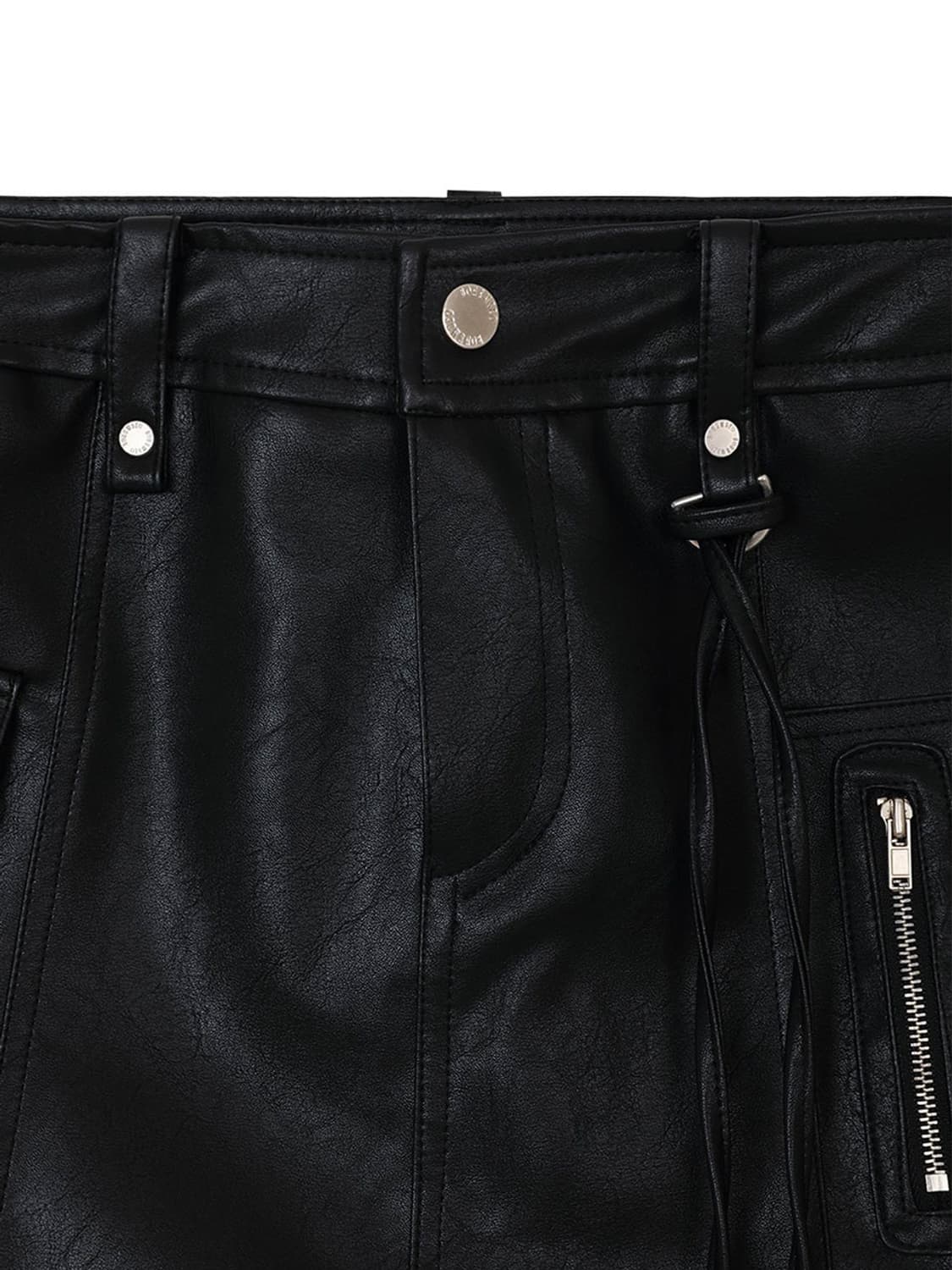 보헤미안서울 Low Cargo Mini Skirt 로우 카고 레더 스커트 상품이미지3