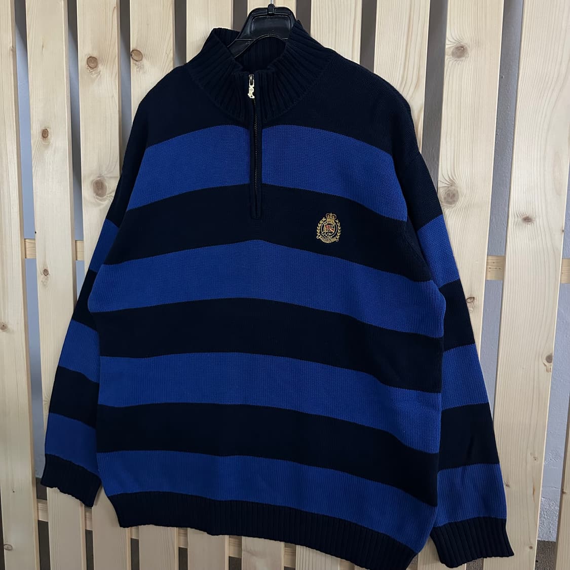 (L) 랄프로렌 스트라이프 반집업 니트 상품이미지2