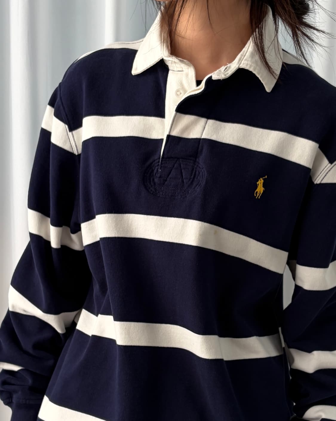 [M]폴로 랄프로렌 스트라이프 기모 럭비 티셔츠 상품이미지3