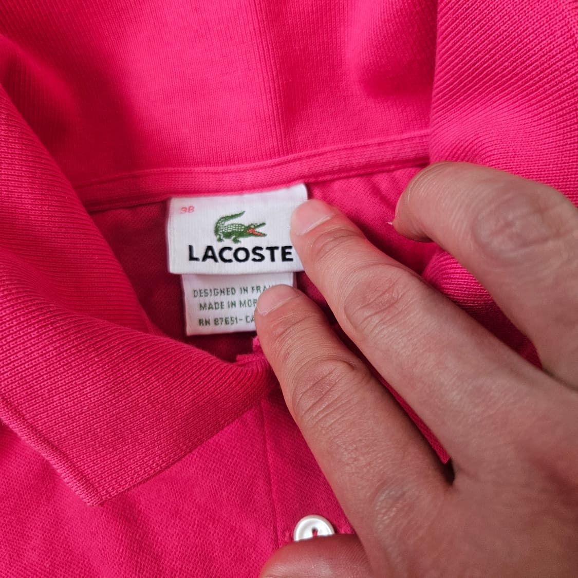 라코스테(Lacoste) 핑크 슬리브리스 PK 폴로 티셔츠 38 상품이미지6