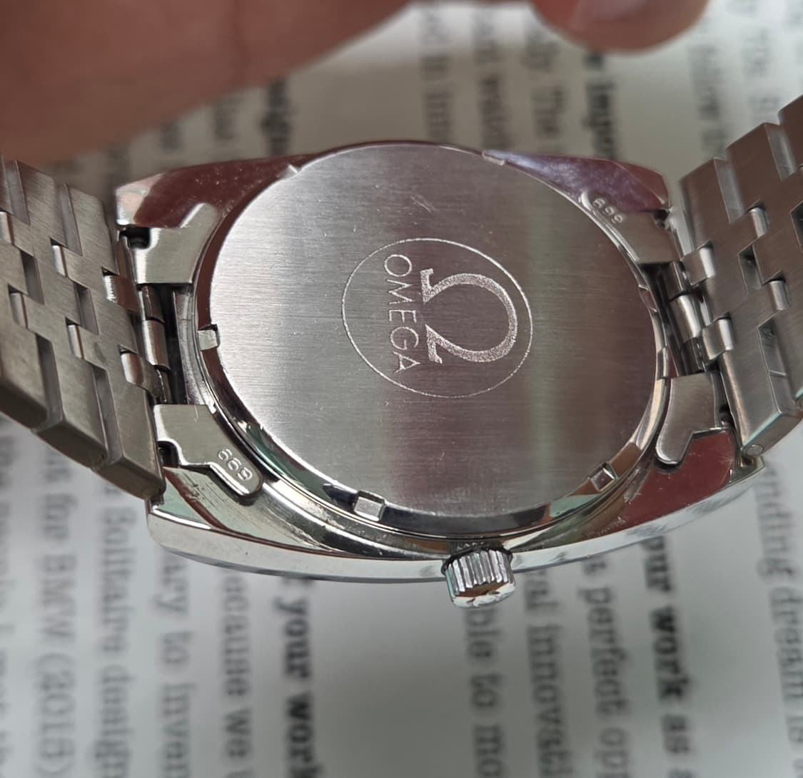 레어] 빈티지 오메가 제네브 테레비 점보 매트블랙 싱글데이트 브레이슬릿  상품이미지7