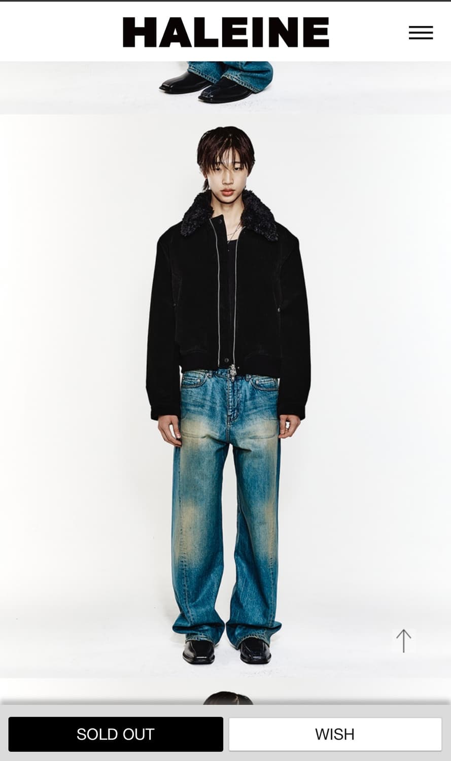 알렌느 DETACHABLE COLLAR 코듀로이 패딩 (1회 착용) 상품이미지3