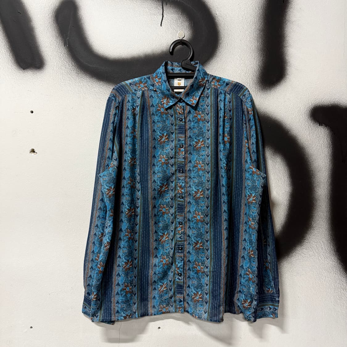 VTG 빈티지 에스닉 히피 스트라이프 멀티 패턴 긴팔 셔츠 상품이미지1