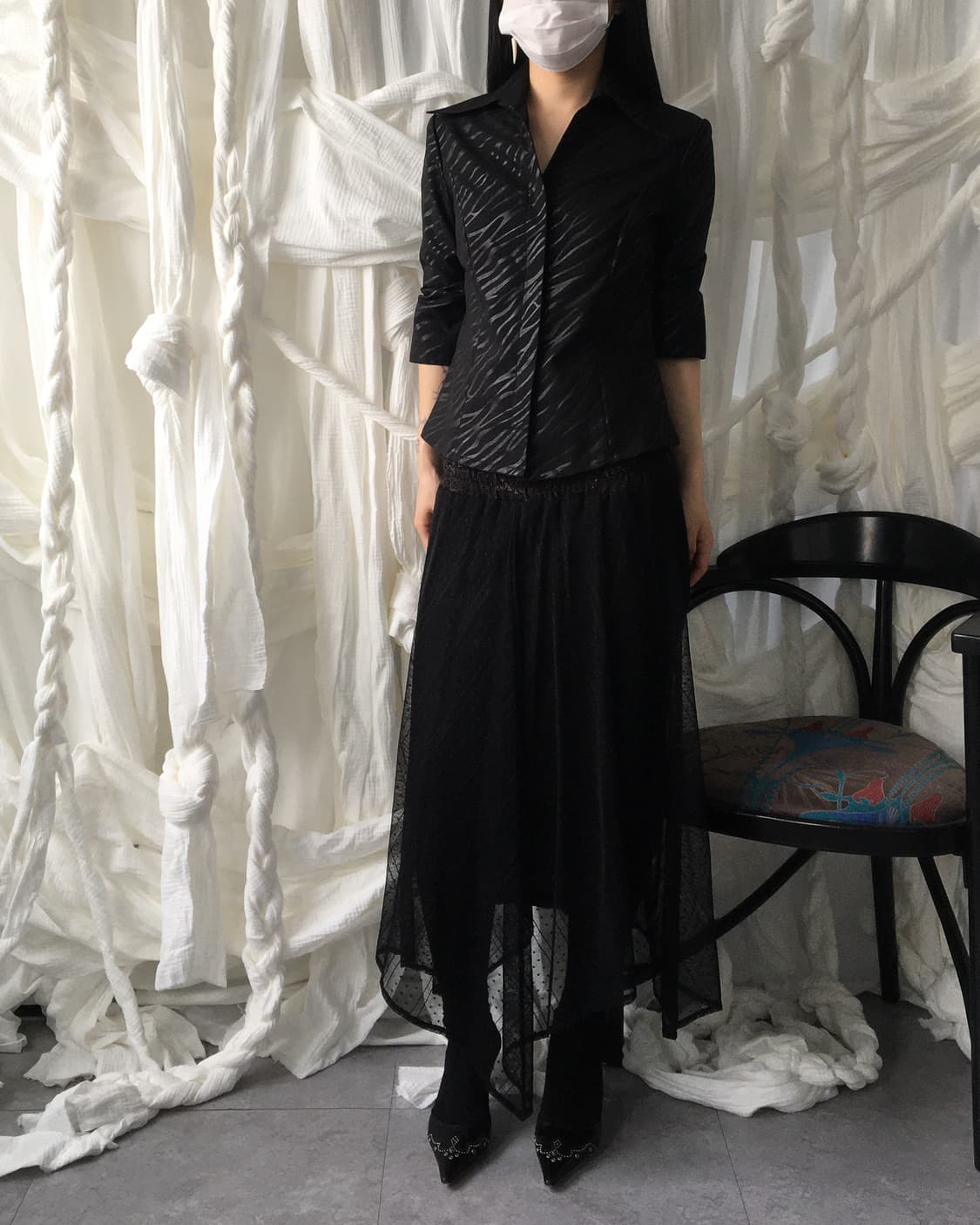 Glossy pattern shirt 상품이미지4