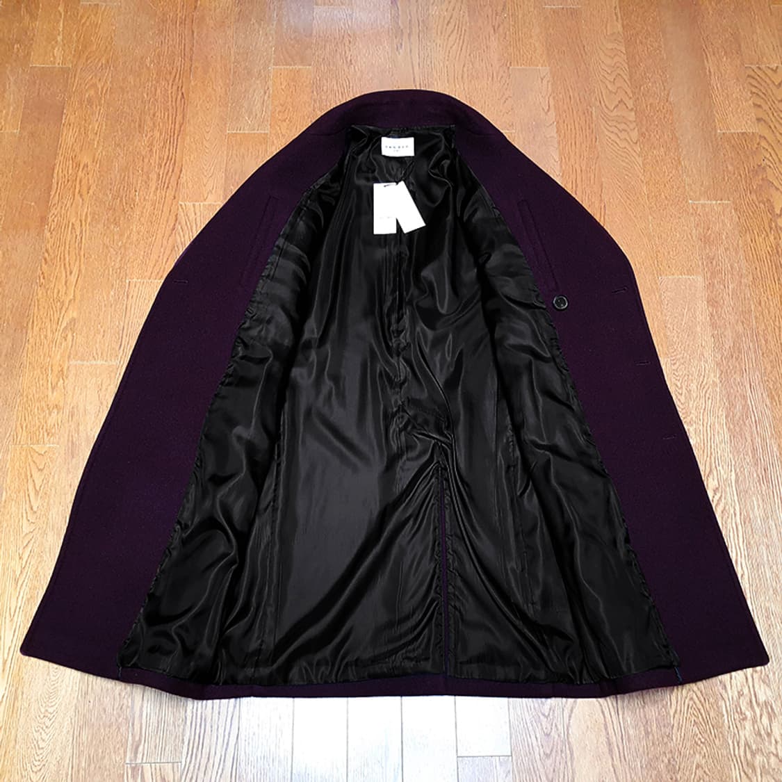 [M] 산드로 베이직 피코트 와인 버건디 새제품 상품이미지3