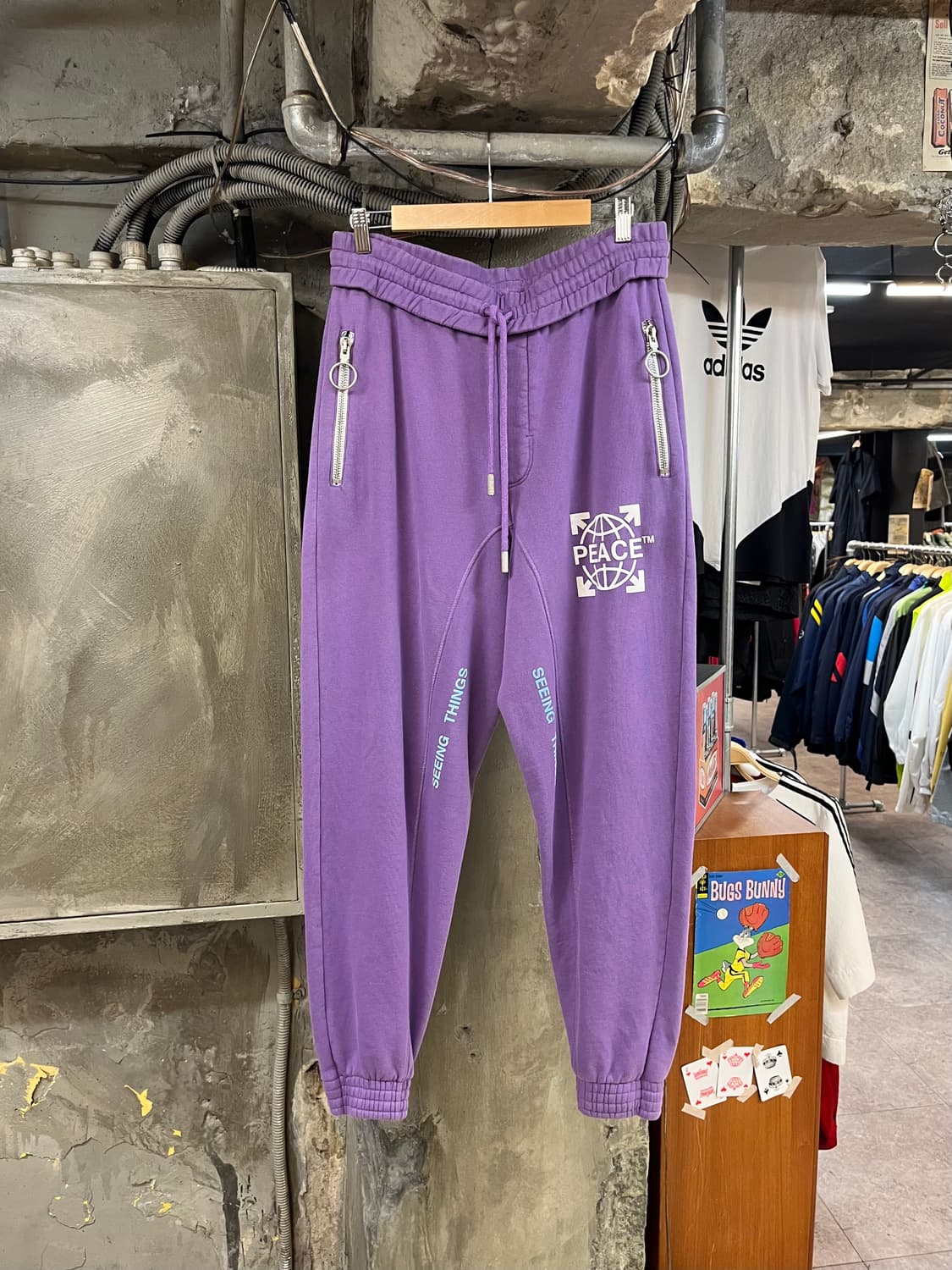 오프화이트 기모 조거 팬츠 퍼플 S #csz2635 상품이미지1