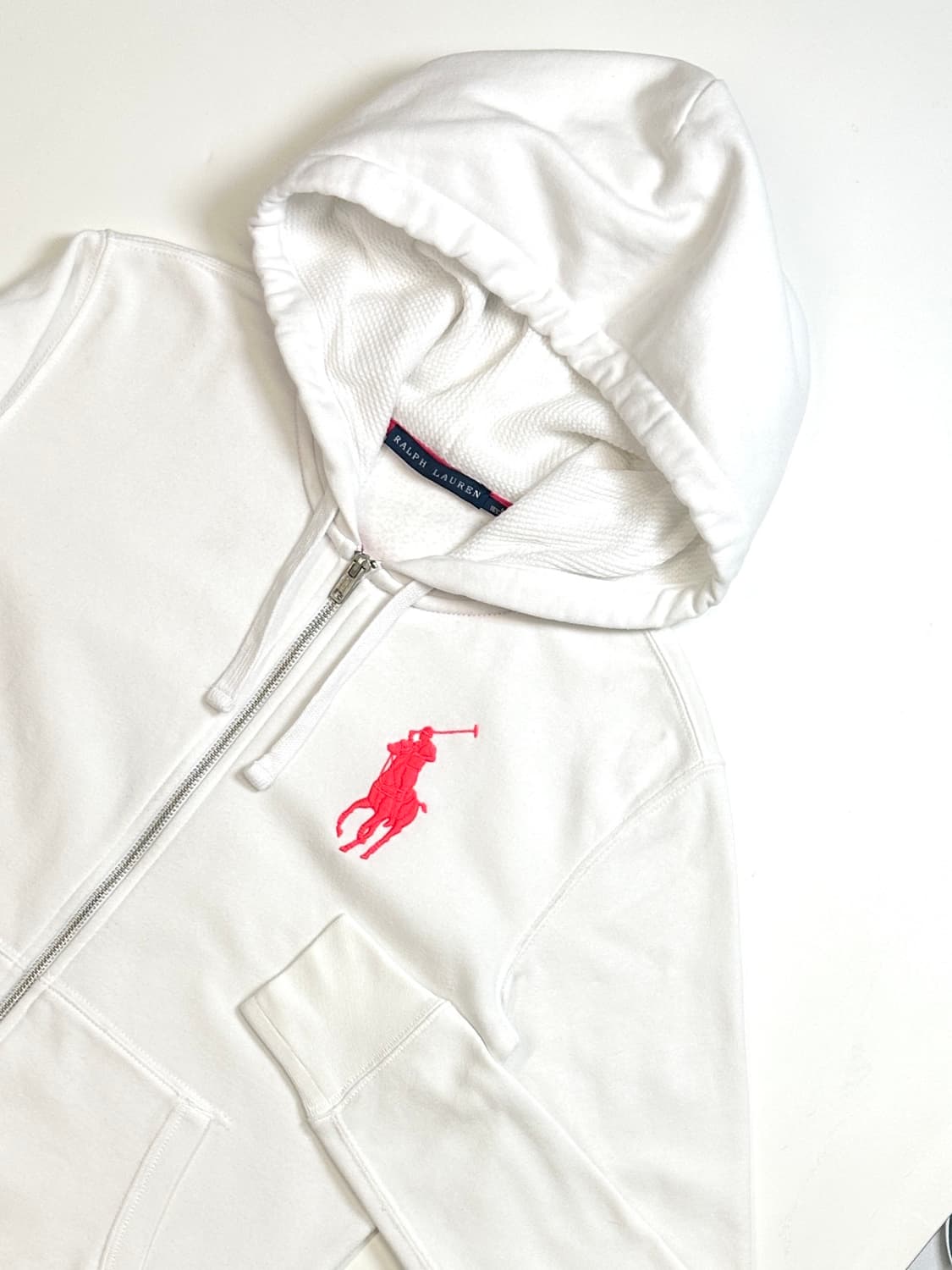 폴로 랄프로렌 빅포니 화이트 후드집업(M) 상품이미지1