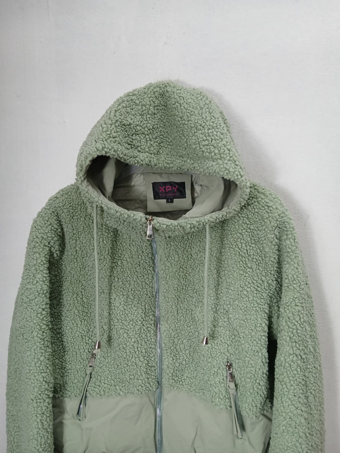 XPY 뽀글이 엔젤후드숏패딩 100-105 L 민트 새제품 상품이미지2