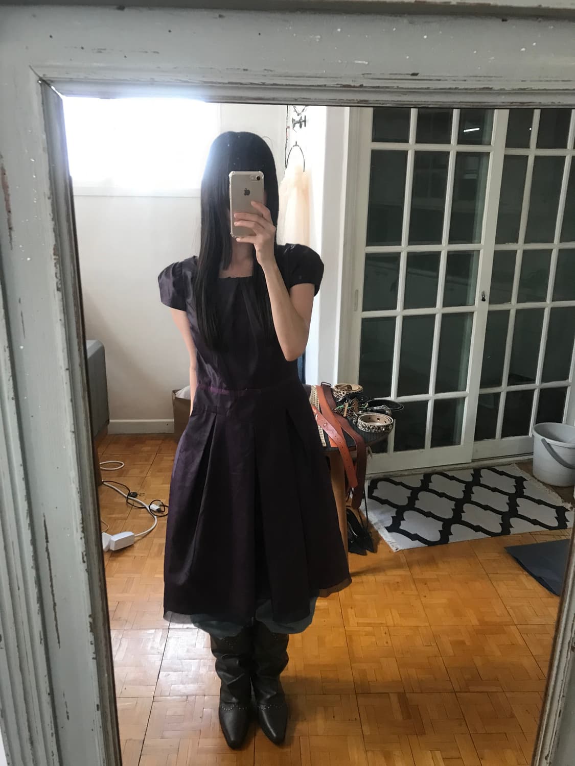 vintage purple pintuck one-piece 상품이미지1