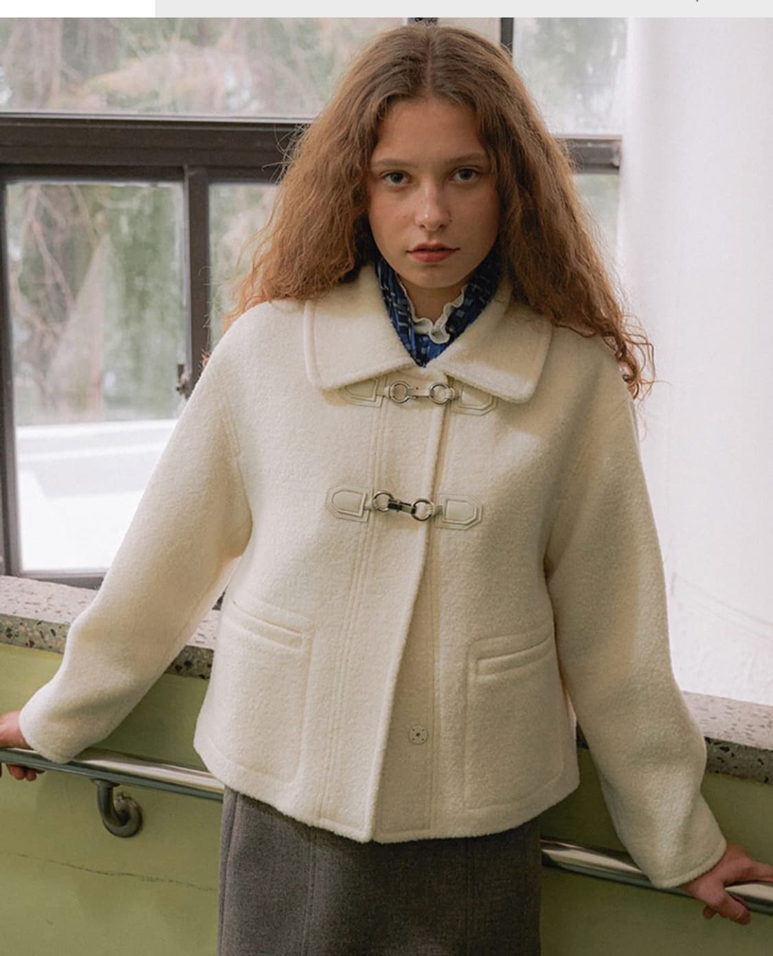 올리브데올리브 버클장식 부클 숏 핸드메이드 코트  상품이미지7