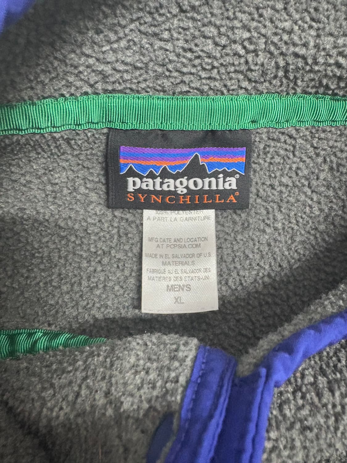 헤비모델)빈티지 파타고니아 신칠라 스냅티 그레이 멘즈XL 상품이미지5