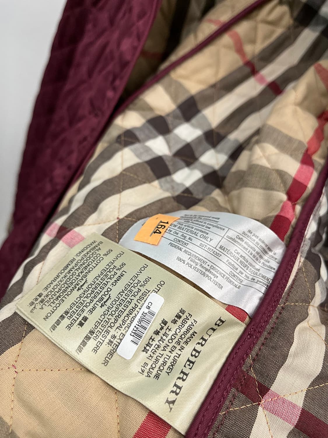 여) 버버리 버건디 퀼팅자켓  상품이미지9
