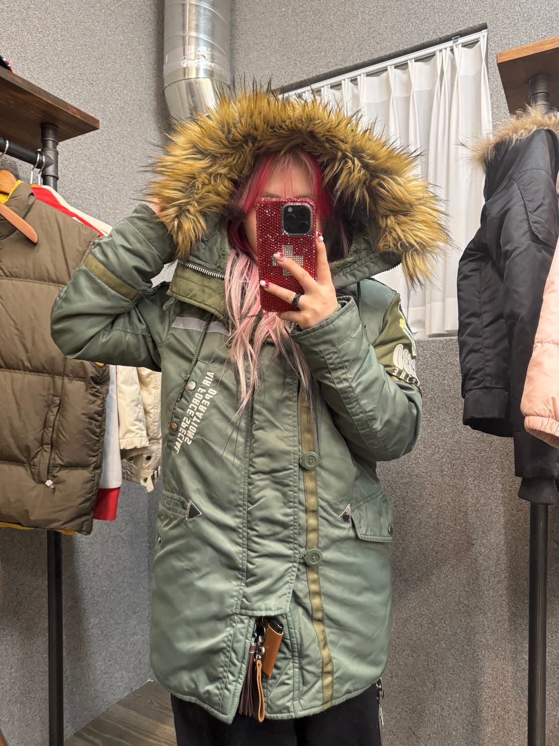 Xtonz fur bomber jacket 상품이미지1