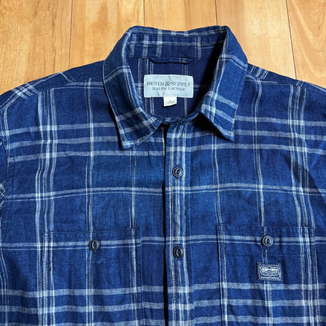 랄프로렌 데님앤서플라이 린넨체크셔츠 네이비 M 상품이미지2