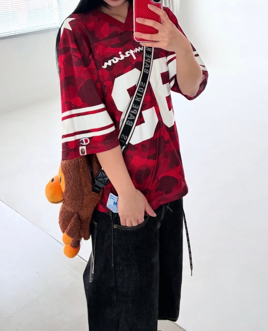 베이프 챔피온 레드 카모 럭비티 상품이미지4