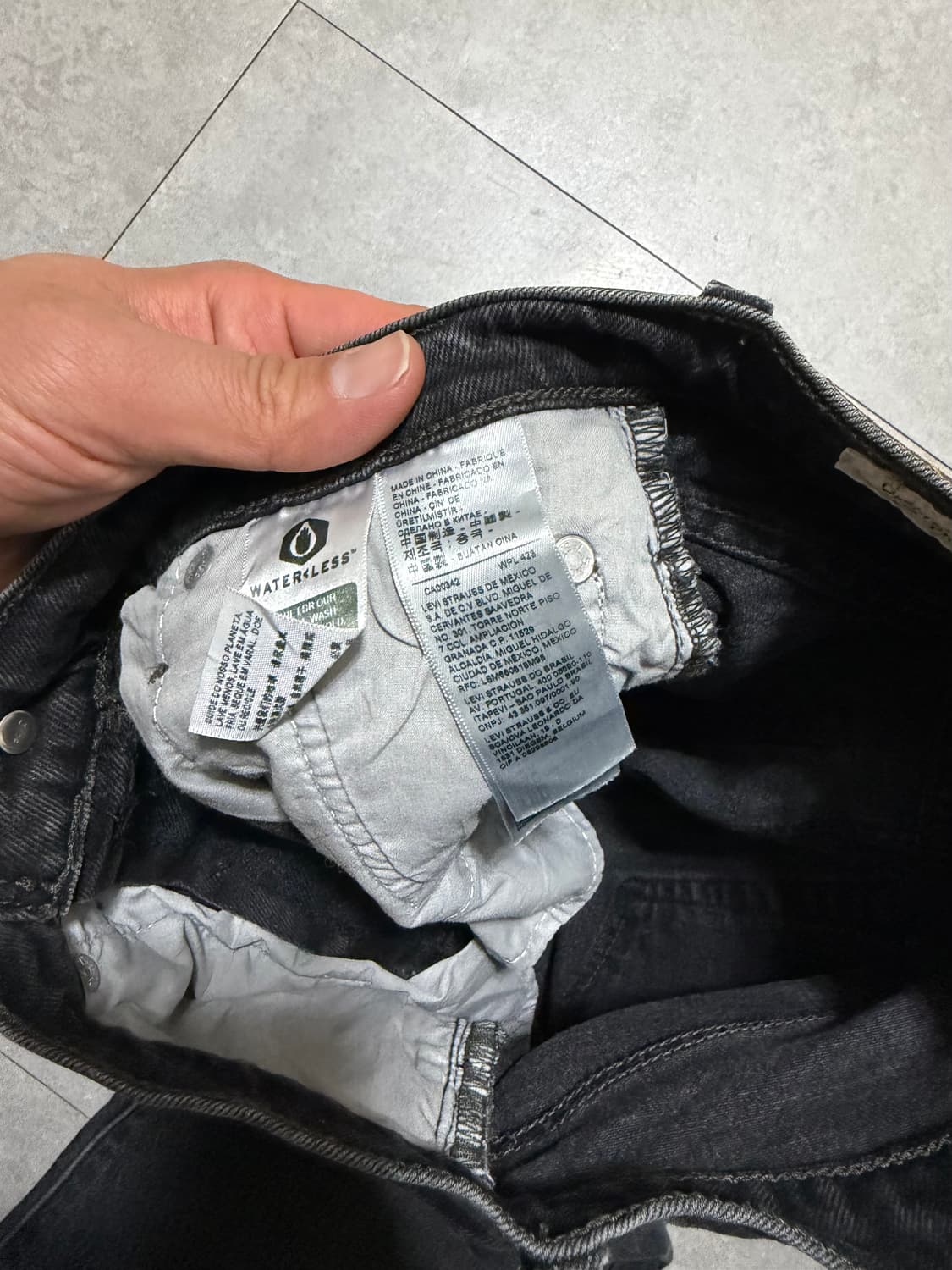 리바이스 프리미엄 부츠컷  빈티지 흑청 데님 크롭  팬츠  상품이미지10