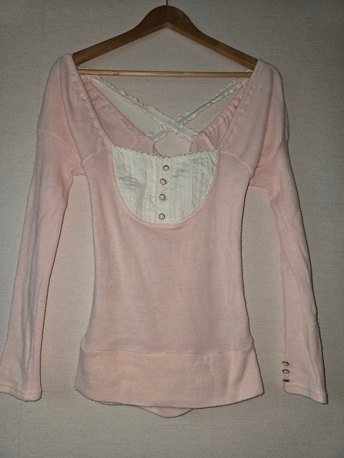 Lizlisa 리즈리사 핑크 로걀 니트 상품이미지1