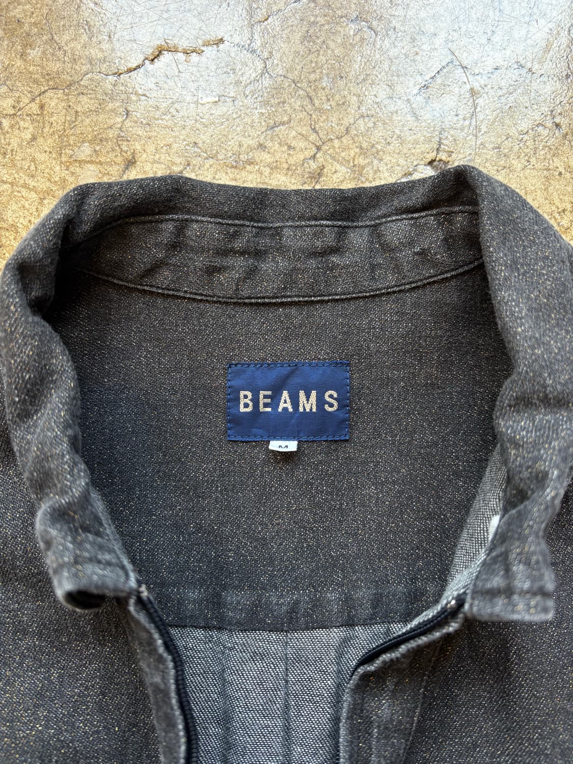 BEAMS 하프 집업 데님 풀오버 셔츠 상품이미지3