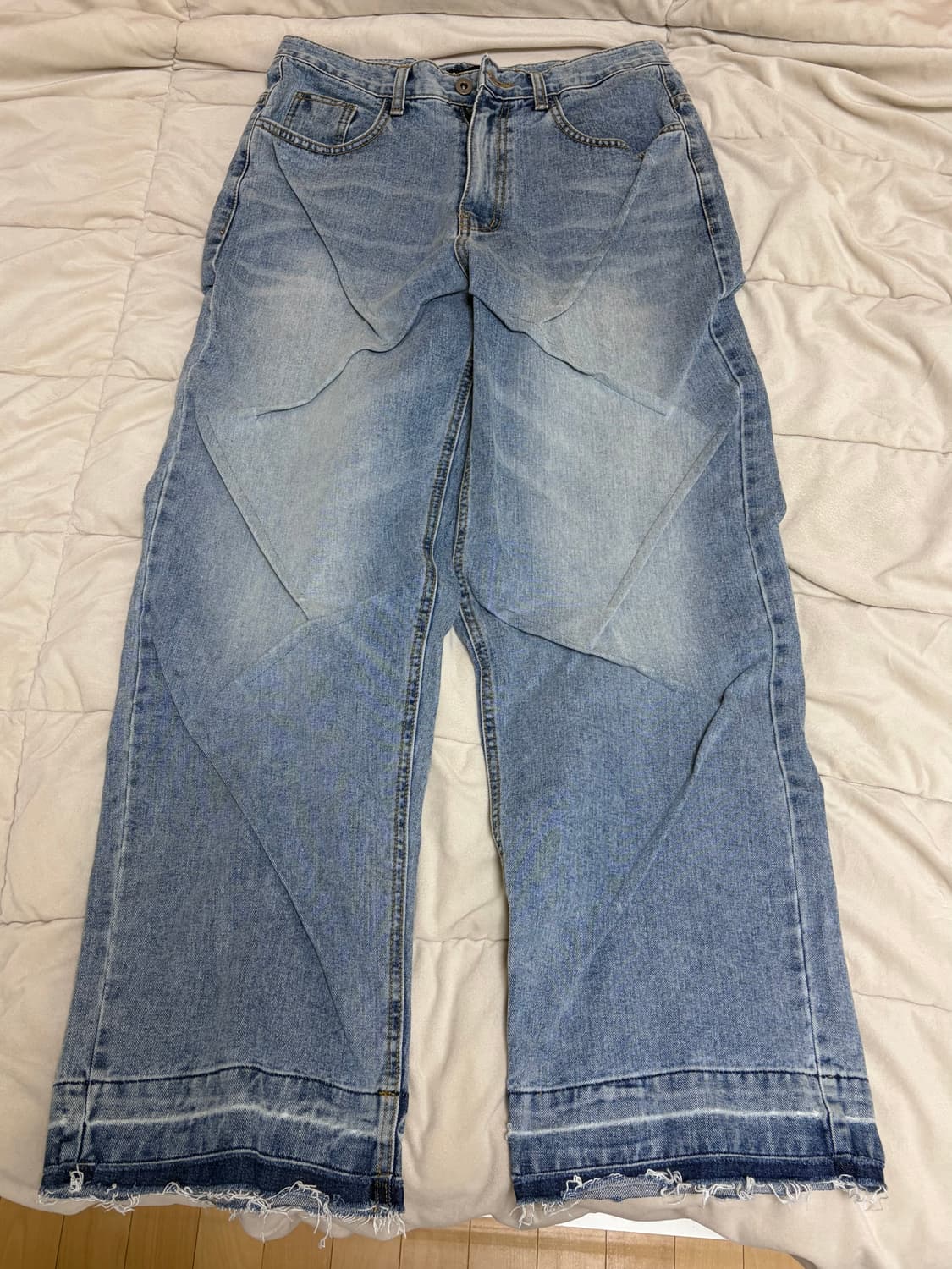 이고프리덤랩 [업사이클] 닙 리플 데님 진스 상품이미지4