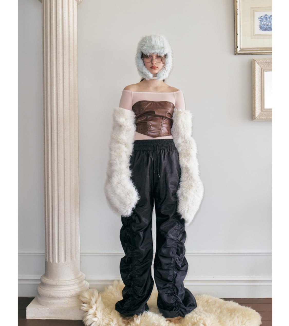 포에지담 플러피 이어플랩 햇 인 민트 상품이미지4