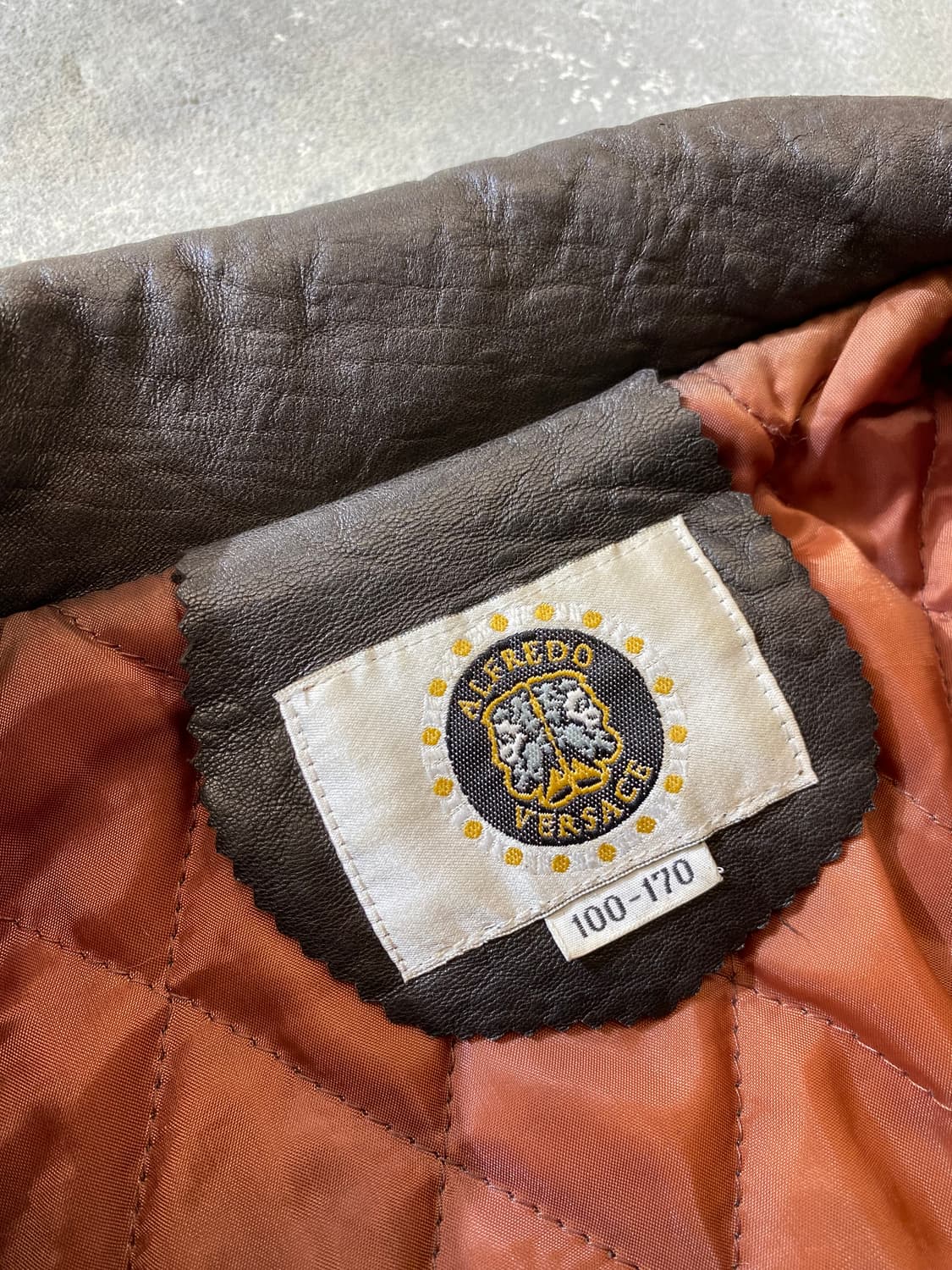 [100] 90s 알프레도 베르사체 다크브라운 양가죽 레더 자켓 상품이미지7